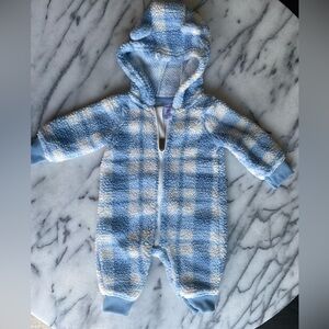Carter's Blue and White Plaid Footie